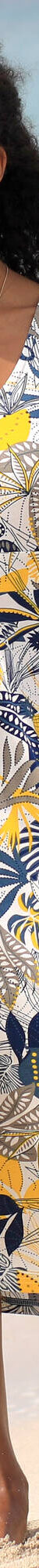 Robe longue imprimée sans manches (bleu / jaune) Robe longue imprimée sans manches (bleu / jaune)